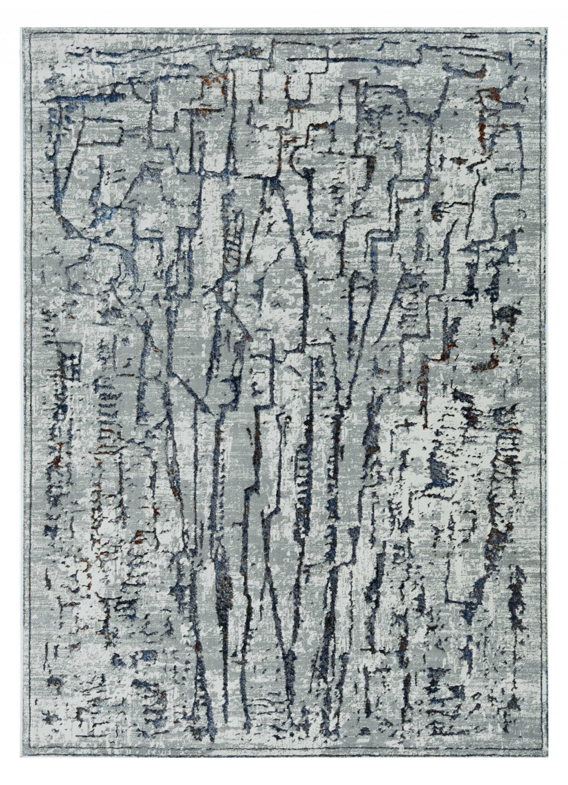 3' x 5' Grey Abstract Lines Area Rug - Image 4