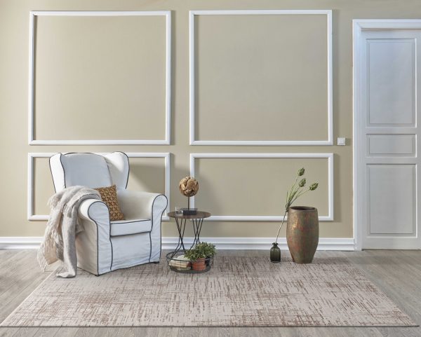 4' x 5' Natural Abstract Area Rug - Image 2