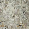 7' Silver Machine Woven Shrank Abstract Design Indoor Runner Rug