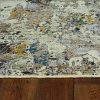 7' Silver Machine Woven Shrank Abstract Design Indoor Runner Rug - Image 3
