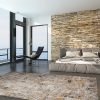 7' Silver Machine Woven Shrank Abstract Design Indoor Runner Rug - Image 5