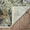 4'x6' Silver Machine Woven Shrank Abstract Industrial Style Indoor Area Rug - Image 3