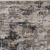 4' x 5' Grey Abstract Area Rug