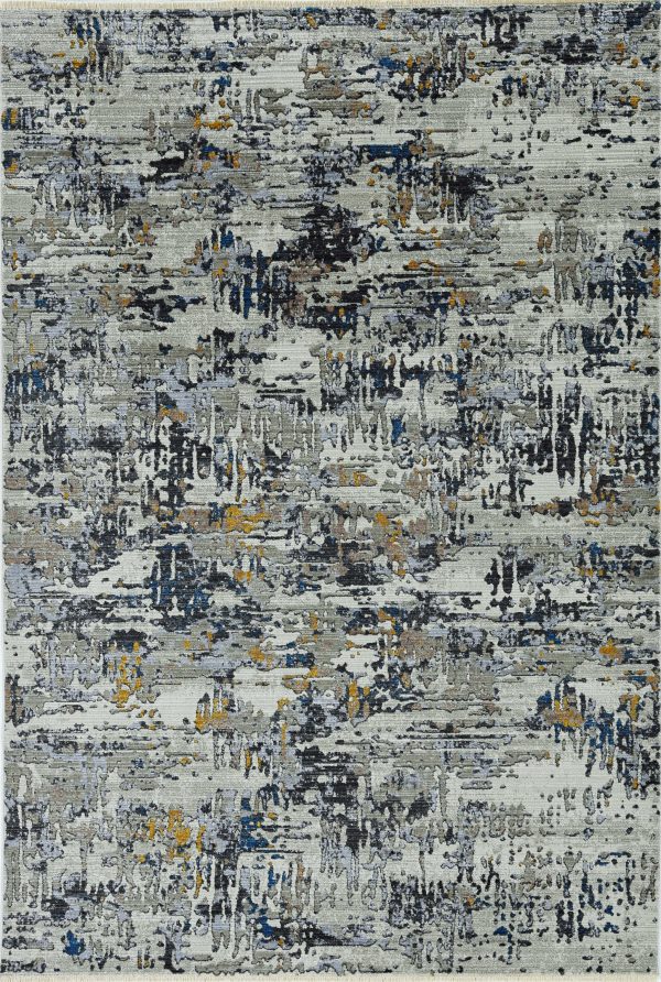 4' x 5' Grey Abstract Area Rug - Image 4