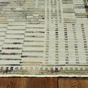 2' x 8' Natural Geometric Bars Runner Rug