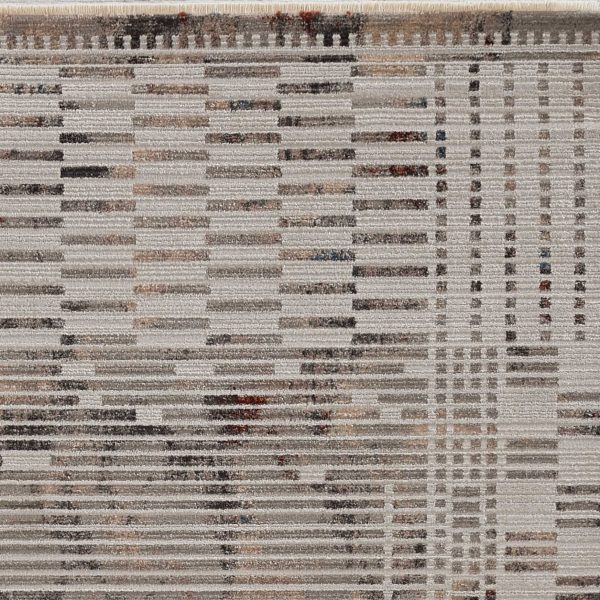 2' x 8' Natural Geometric Bars Runner Rug - Image 3