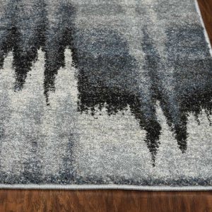 3'x5' Blue Ivory Machine Woven Abstract Pulse Area Rug
