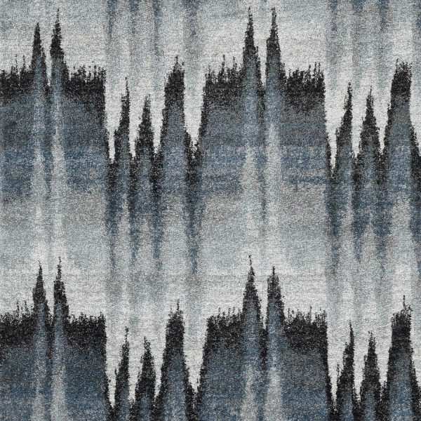 3'x5' Blue Ivory Machine Woven Abstract Pulse Area Rug - Image 2