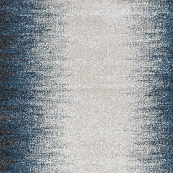 3' x 5'  Ivory Blue Gradient Area Rug - Image 3