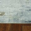 7' Grey Machine Woven Abstract Brushstrokes Indoor Runner  Rug