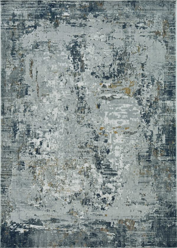 3'x5' Grey Machine Woven Abstract Brushstrokes Indoor Area Rug - Image 5