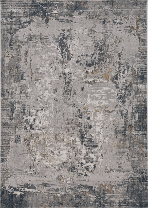 5' x 8' Grey Abstract Traditional Area Rug - Image 5