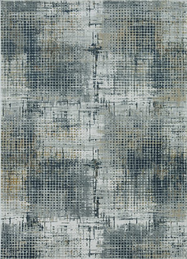 3'x5' Ivory Grey Machine Woven Abstract Dots Indoor Area Rug - Image 3