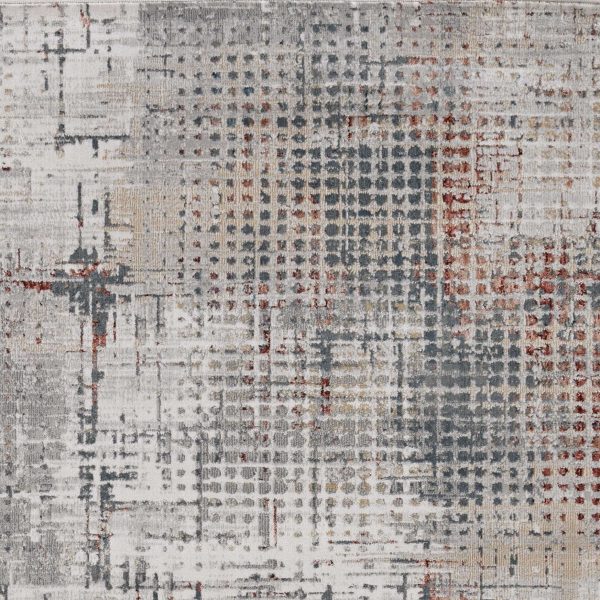 5'x8' Grey Brick Machine Woven Abstract Indoor Area Rug - Image 3