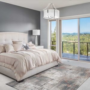 7' x 9' Grey or Brick Abstract Design Indoor Area Rug