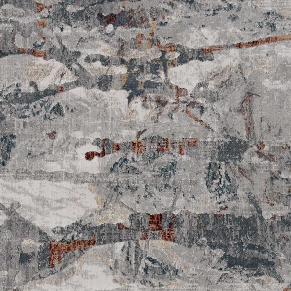 5' x 8' Grey or Teal Abstract Traditional Area Rug - Image 3