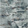 7'x10' Grey Teal Machine Woven Abstract Splatter Indoor Area Rug - Image 2