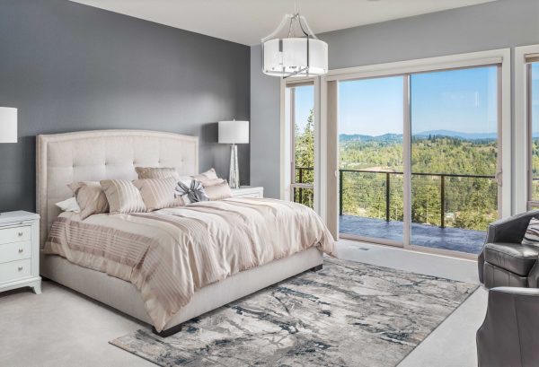 3' x 5' Grey or Teal Polypropylene and Polyester Rug - Image 2