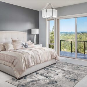 7' x 9' Grey Abstract Design Indoor Area Rug