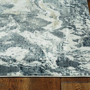 2' x 7' Grey Polypropylene and Polyester Runner Rug