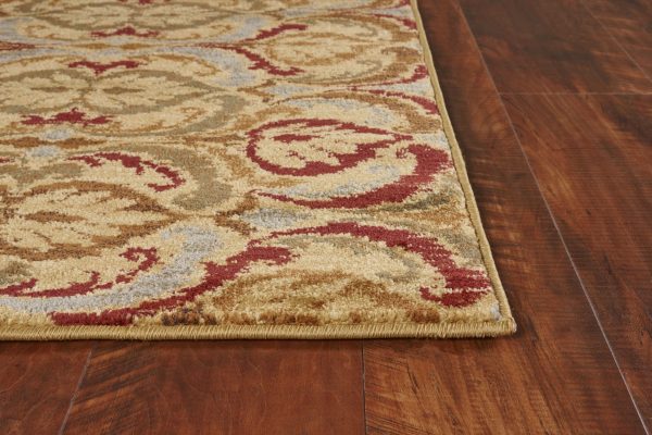 94" X 118" Gold Polypropylene Rug - Image 3