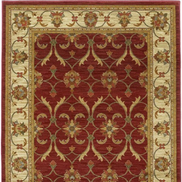 23 X 35 Red or  Ivory  Polypropylene Rug - Image 3