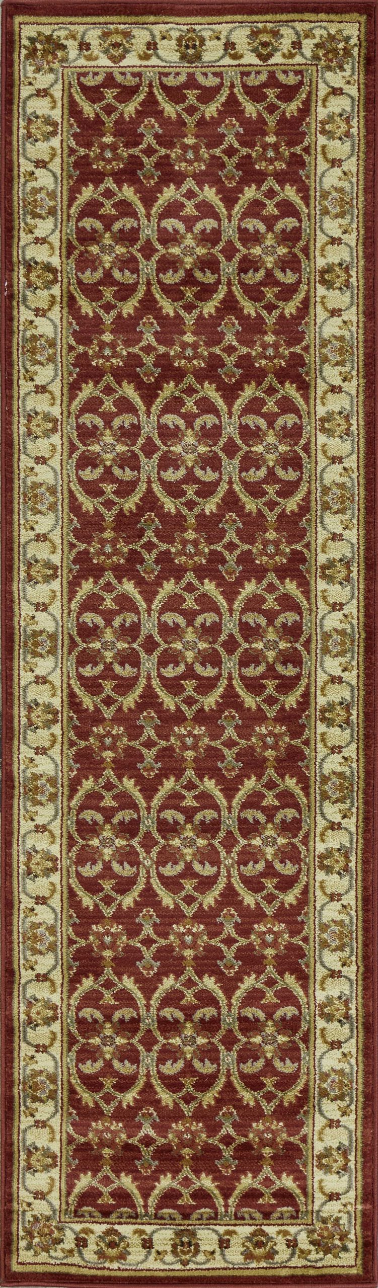 63" X 91" Red or Ivory Polypropylene Rug - Image 2