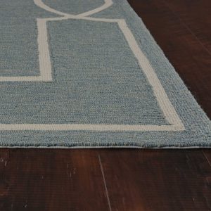 5' x 7' Spa Coastal Bordered Indoor Outdoor Area Rug