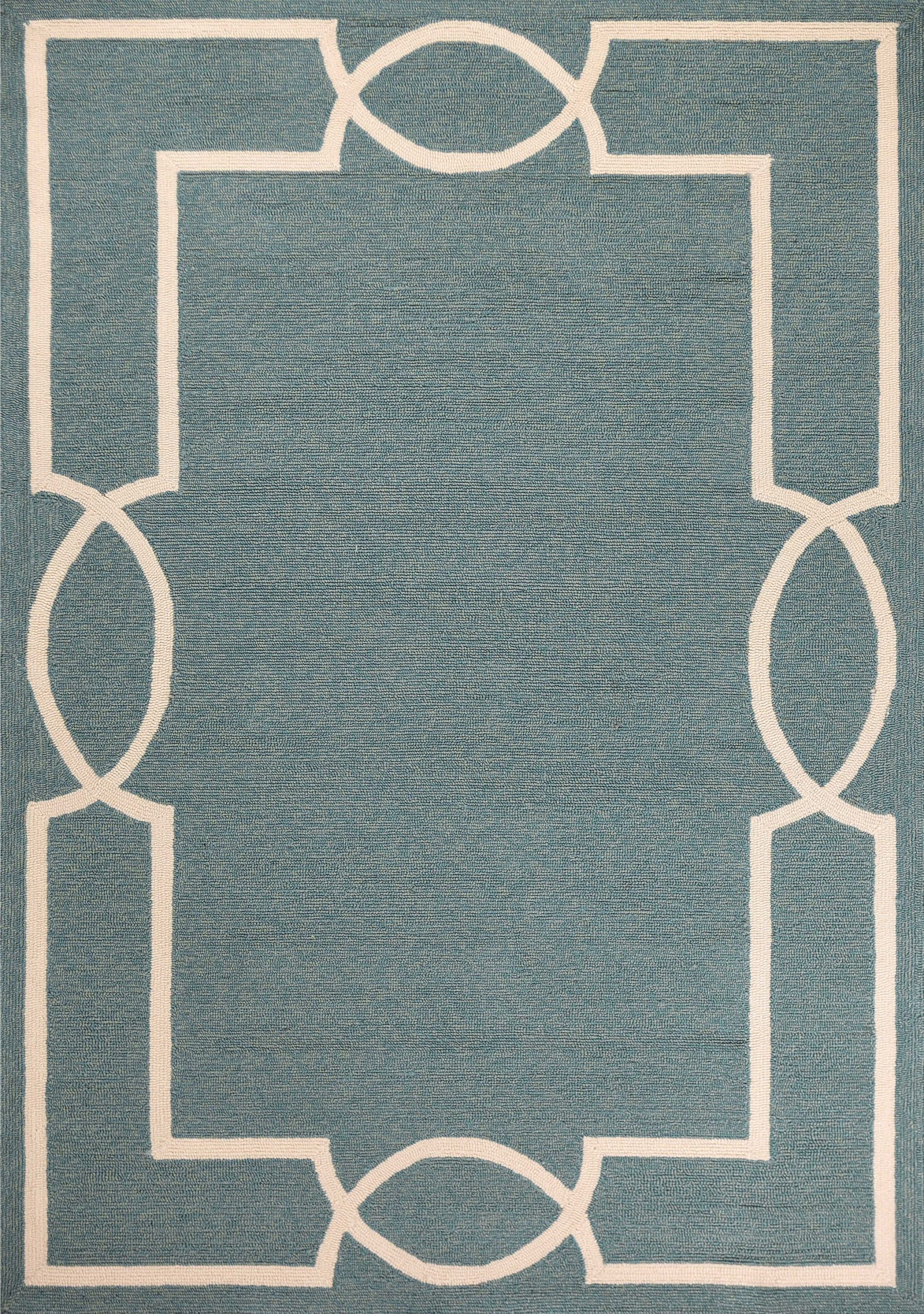 5' x 7' Spa Coastal Bordered Indoor Outdoor Area Rug - Image 4