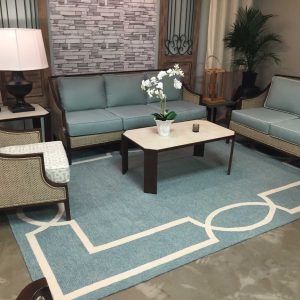 3' x 5' Onyx Coastal Bordered Area Rug