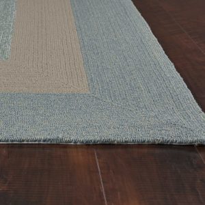 5' x 7' Spa Ivory Bordered Indoor Outdoor Area Rug