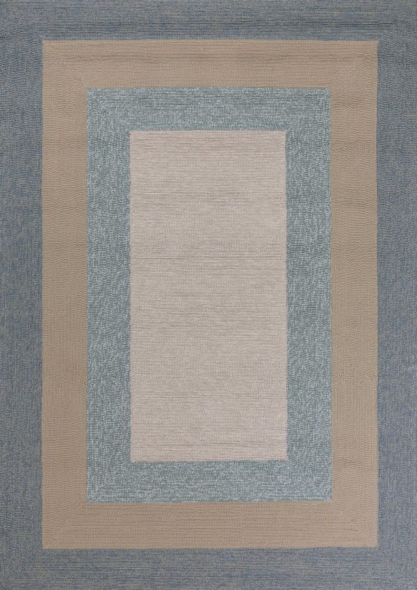 5' x 7' Spa Ivory Bordered Indoor Outdoor Area Rug - Image 4
