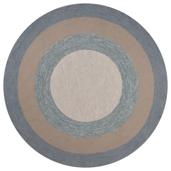 5' x 7' Spa Ivory Bordered Indoor Outdoor Area Rug - Image 2