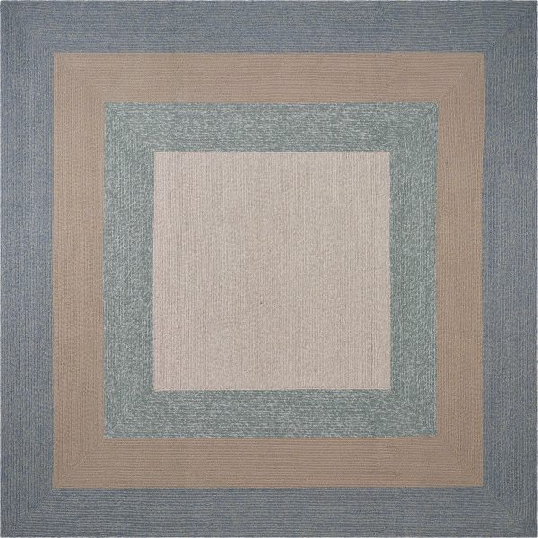 5' x 7' Spa Ivory Bordered Indoor Outdoor Area Rug - Image 3