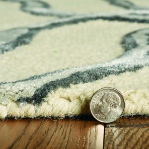 8' Silver Ivory Hand Tufted Vermicular Indoor Runner Rug