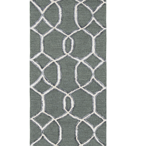 8' Charcoal Grey Hand Tufted Ogee Indoor Runner Rug