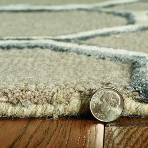 2' x 8' Mocha Geometric Trellis Wool Runner Rug