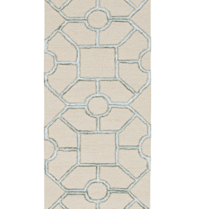 8' Beige Hand Tufted Geometric Indoor Runner Rug