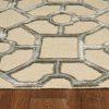 8' Beige Hand Tufted Geometric Indoor Runner Rug - Image 4