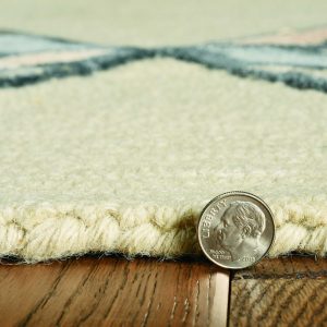 2' x 8' Cream Geometric Diamond Wool Runner Rug