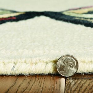 2' x 8' Cream or Gold Geometric Diamond Wool Runner Rug