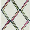 2' x 8' Cream or Gold Geometric Diamond Wool Runner Rug - Image 5