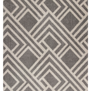 2'x4' Grey Machine Woven UV Treated Geometric Indoor Outdoor Accent Rug