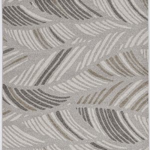 2' x 3' Grey and Beige Waves Accent Rug