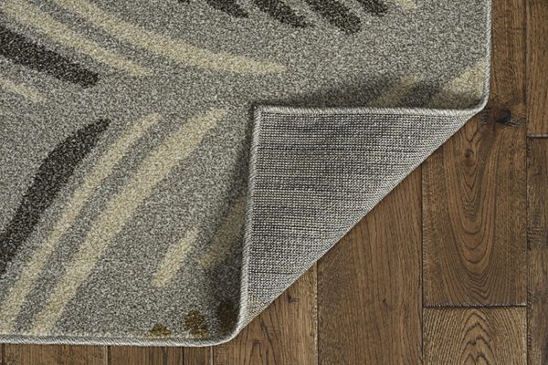 2' x 3' Grey and Beige Waves Accent Rug - Image 2
