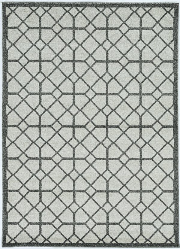 2' x 3' Ivory or Grey Diamond Pattern Accent Rug - Image 2