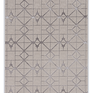 5'x8' Ivory Silver Machine Woven Geometric Indoor Area Rug