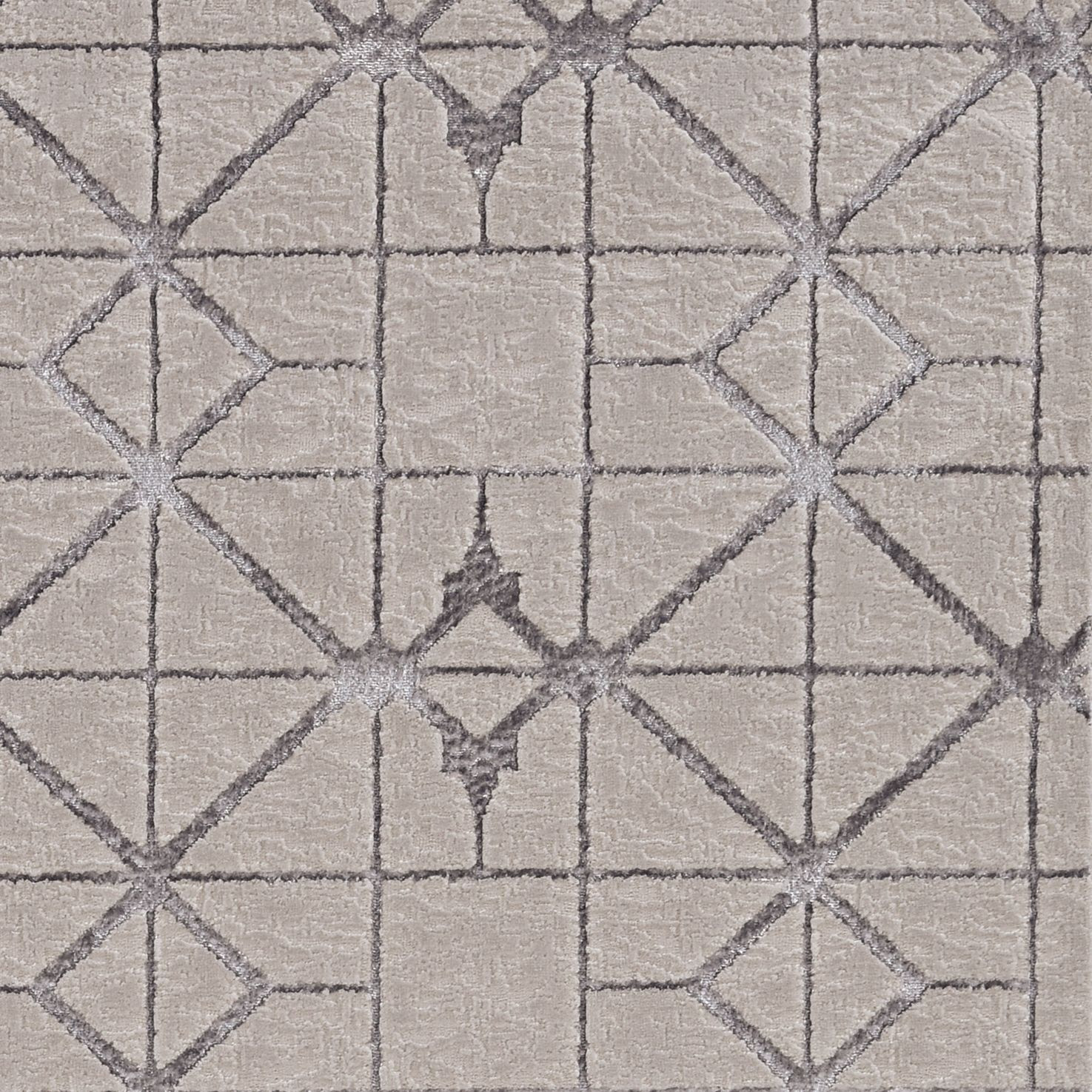 5'x8' Ivory Silver Machine Woven Geometric Indoor Area Rug - Image 3