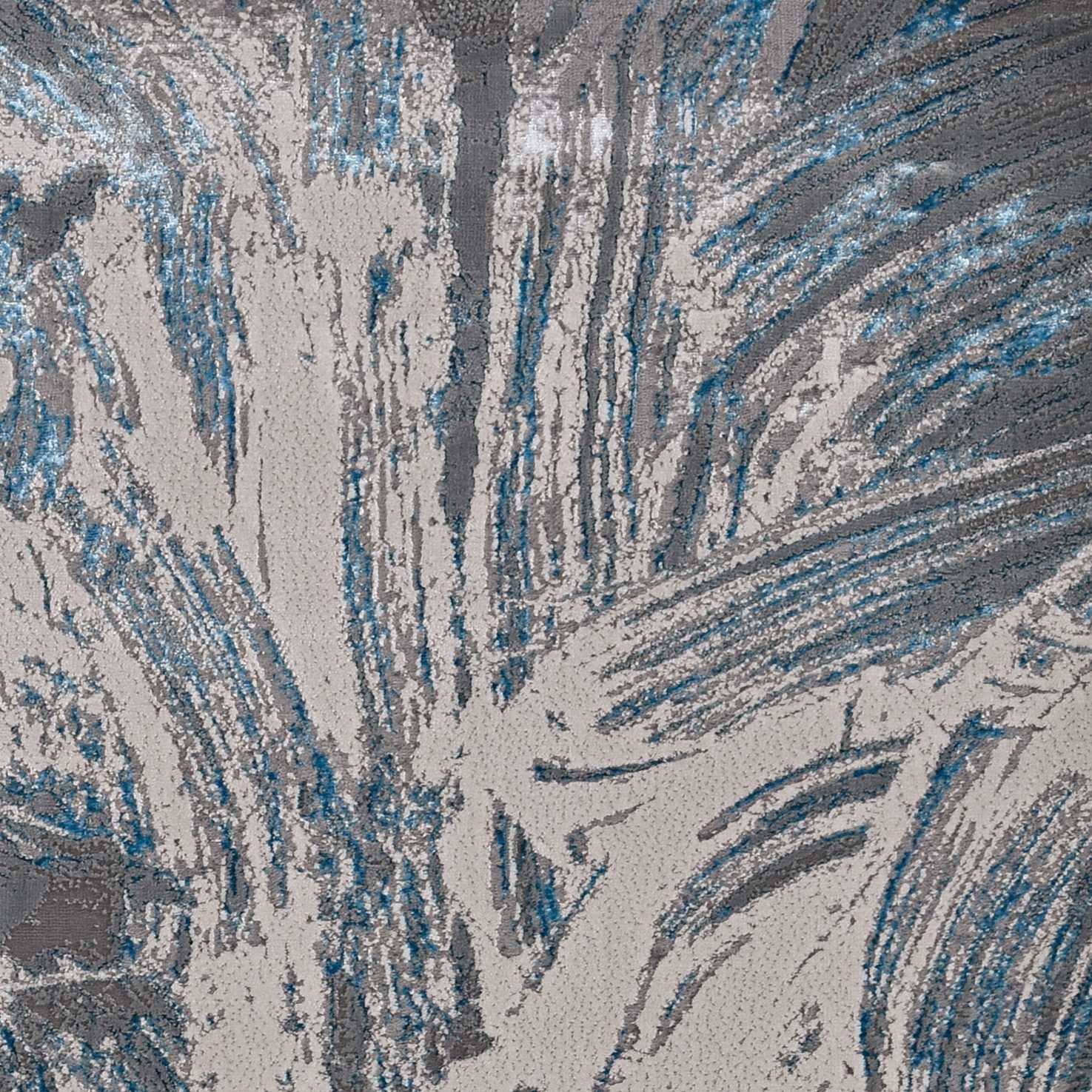 3' x 5' Silver or Blue Abstract Brushstrokes Area Rug - Image 3