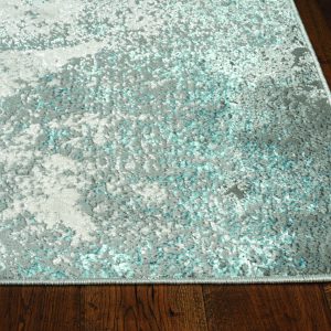3'x5' Silver Blue Machine Woven Abstract Smudge Indoor Area Rug